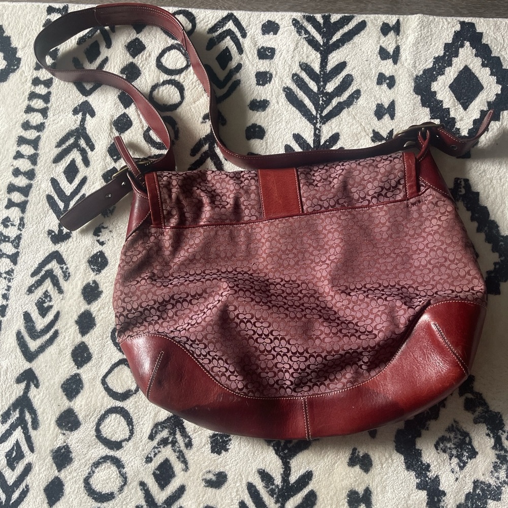 Coach Maroon and Burgundy Crossbody Bag - Picture 2 of 8